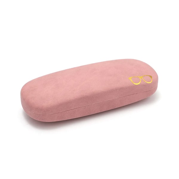 Hårdt etui til briller, brilleetui, bærbart hårdt etui til de fleste briller og solbriller, pink