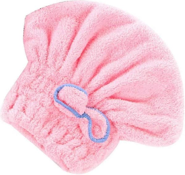Mikrofiber Hårtørringshætte - Sløjfe Absorberende Hurtigtørrende Hårbånd til Kvinder, Pink