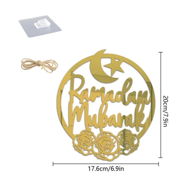 4x  Vedhængs Ornament, Akryl  Dekoration, Halvmåne Stjerner Stil Lys Form til Ramadan  Dekorationer