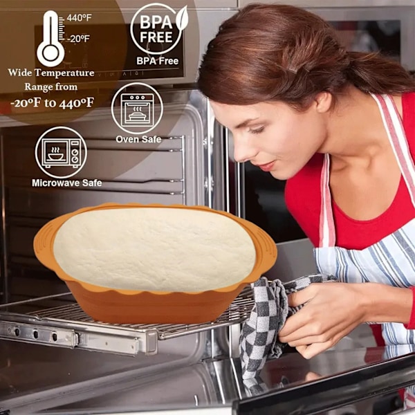 Brød Bagning Fermentering Kurv Silikone Foldbar Fermentering Kurv Rund Brød Madlavning Kurv