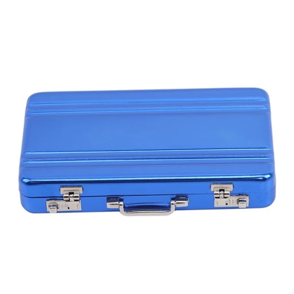 Money case as a money gift, mini briefcase, aluminum with snap closure money caseCreative gifts (blue)