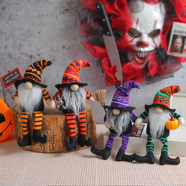 Halloween heksekost dukke figur, 4 stk.