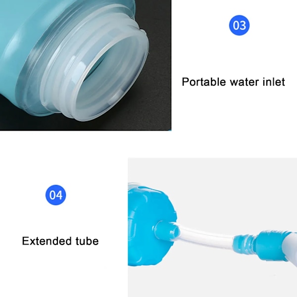 300 ml myk sportsflaske i T人造皮革, sammenleggbar for turgåing, sykling og klatring
