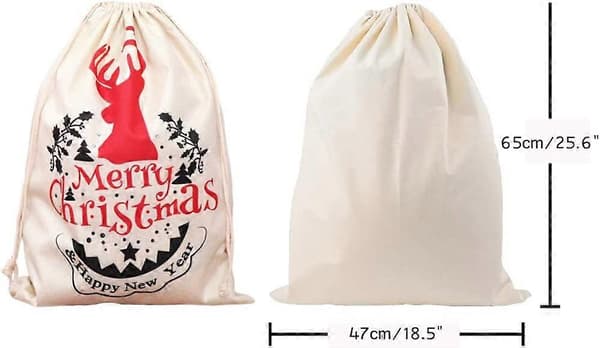 3 presentpåsar i linne med dragsko, julgodis-/smyckespåsar