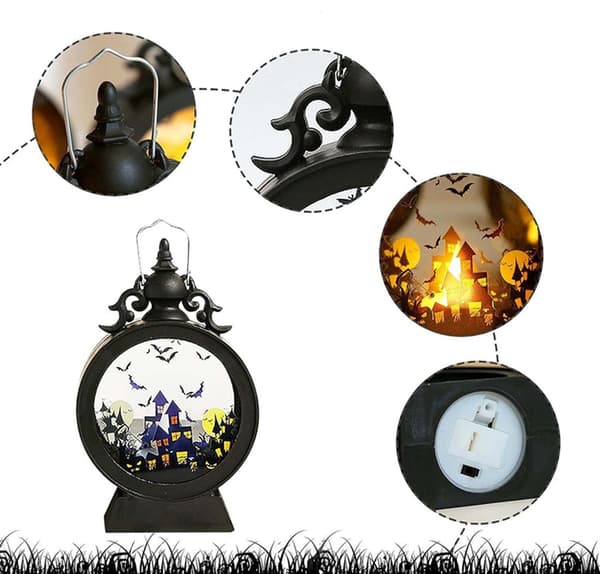 Halloween Dekoration Rund Lykta, Svart