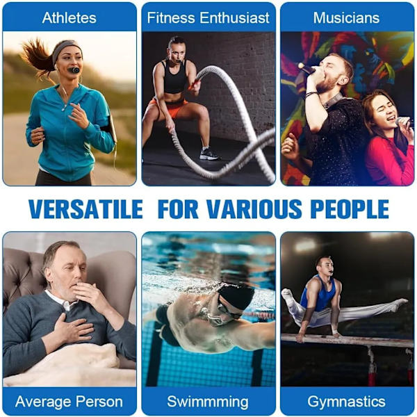 2 st Lung Trainer Sport Andningstränare Lung Trainer Järnlungtränare justerbara motstånd för att förbättra lungkapaciteten