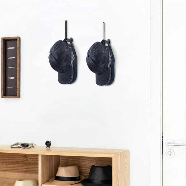 4 stk. Hat Holder Cap Holder Cap Holder Hat Rack Baseball Cap Organizer Vægmonteret Hat Rack (Sort)