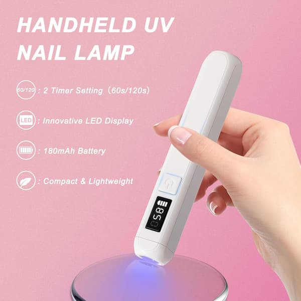 Oppladbar mini neglelampe, negletørker