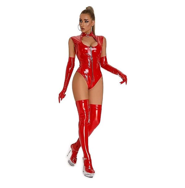 Halloween Tettsittende Sexy Lårstrømper, Rød