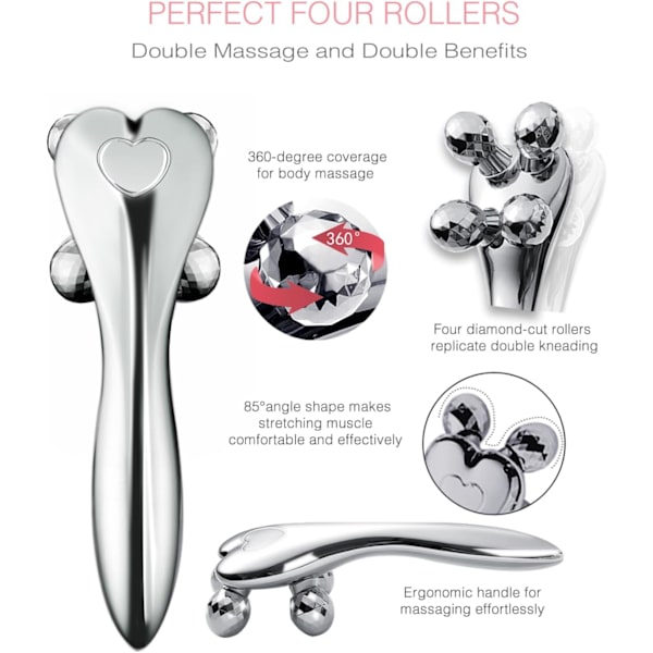 4D rulle ansigtsmassager sølv Y afslappende massage