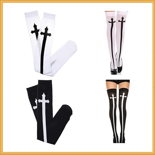Halloween over-the-knee sokker, 2 par