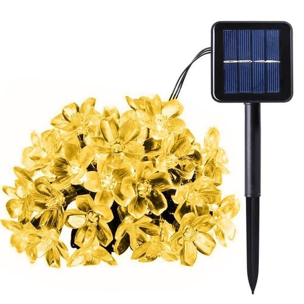 7M 50 LED Sakura Solcelle Lys Ring Hage Fe Lys