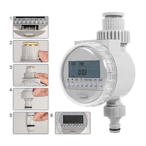 Vattenslang LCD-skärm Solenergi Bevattning Automatisk Vattentimer Programmerbart Bevattningssystem