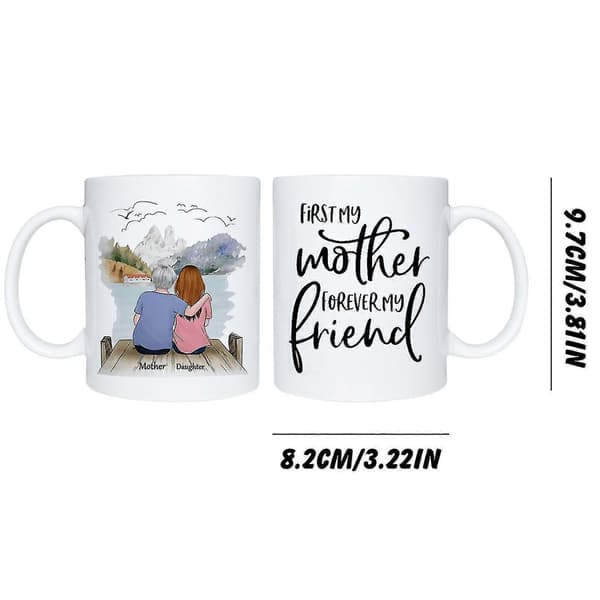 Keramisk mugg för mor och dotter, kaffekopp, Mors dag-present