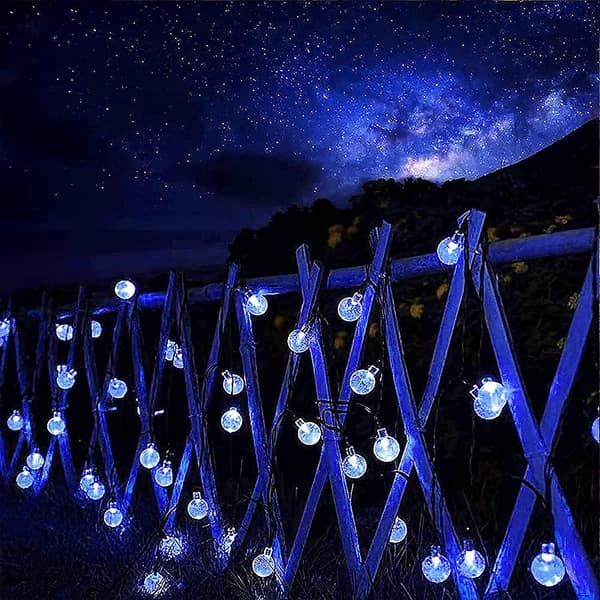 Solcellelyskjede utendørs vanntett IP65 20ft 20 LED 8 moduser)