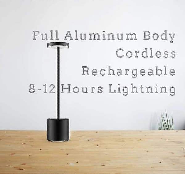Trådløs bordlampe, dæmpbar LED bordlampe, genopladelig
