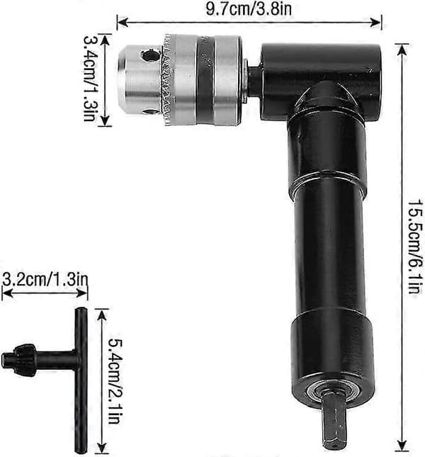 90° Rätvinklig Borrchuck – 1-10mm Nyckellös Hörnadapter