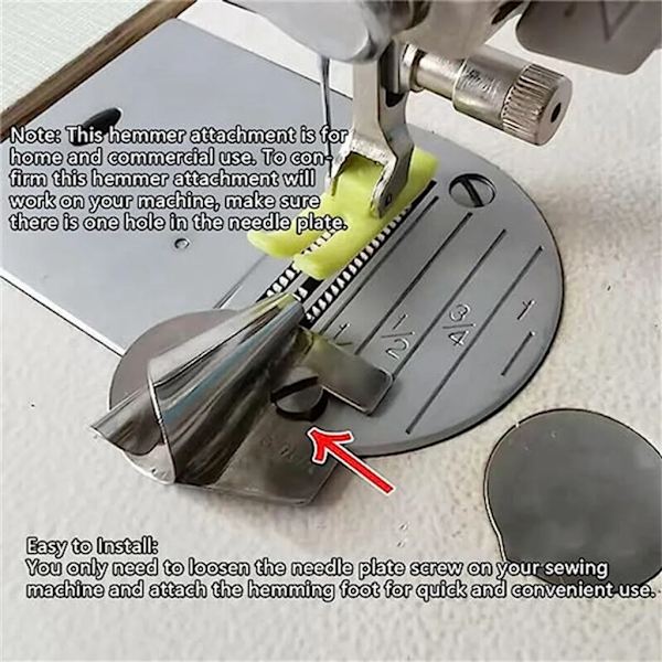 4 st universella symaskinspressarfotset, bred rullad fåll, pressarfot, fållfot, hemindustri, böjd rullfållfot (3/4/5/6mm)