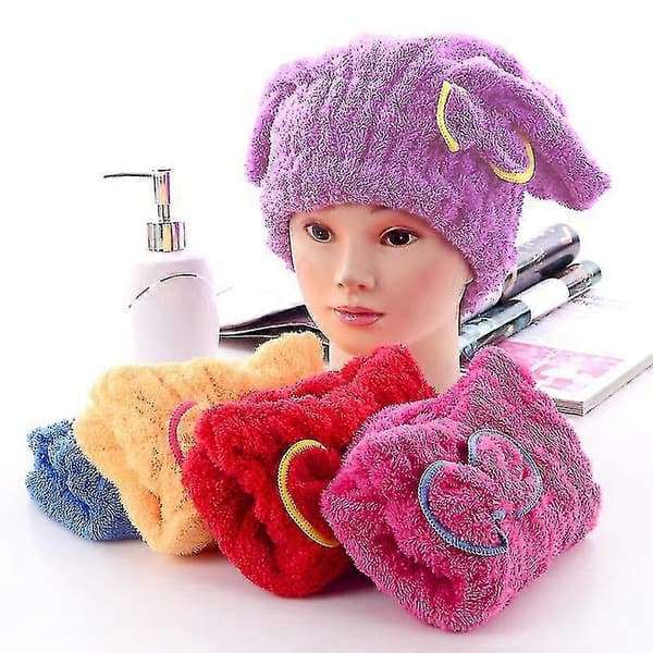 Brusehat til kvinder Mikrofiber Håndklæde Turban Twist Ring Wrap Kvinder Piger Badeværelse Bad