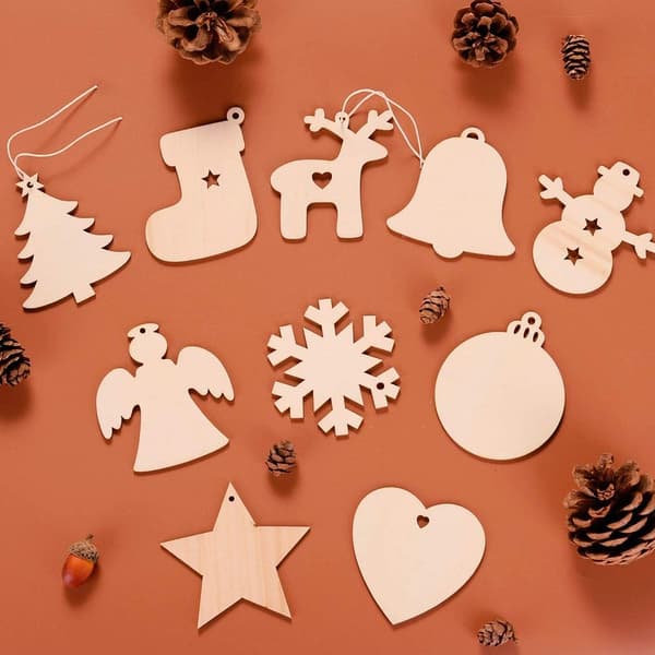 200 Trä Julgranshängen, DIY Hantverk, Utspridda Ornament