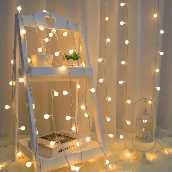 LED eventyrlampe kugleformet strenglampe, 6m 40 lampe