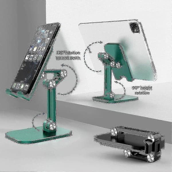 Metall Bord Tablet Telefonstativ og Holder (Hvit)