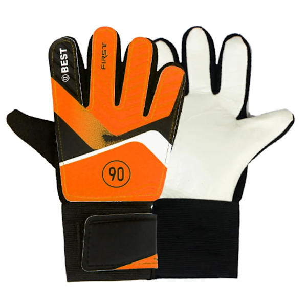 Børne fodboldmålmandshandsker, orange, størrelse 6