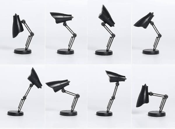 Foldbar LED Mini Bordlampe, Øjenbeskyttende Læselampe, USB, Sort