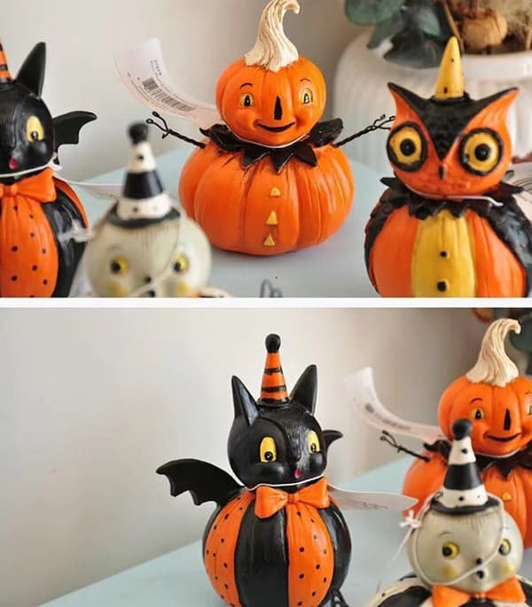 Halloween græskardekorationer, 4 stk.