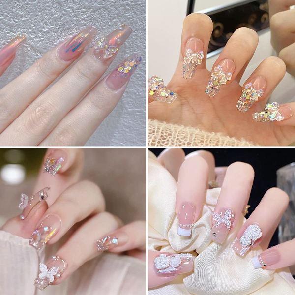 Båge nageltillbehör, blandad färg nageldekoration