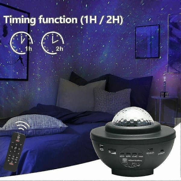 Bluetooth LED Galaxy Stjernenattlys Projektor Himmellys Partylys Gave
