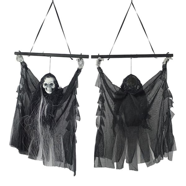 Skummel hodeskalledekorasjon til Halloween, hvit