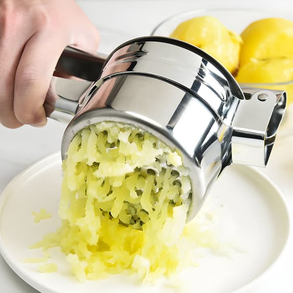 Potetpresse i rustfritt stål med perforert skive