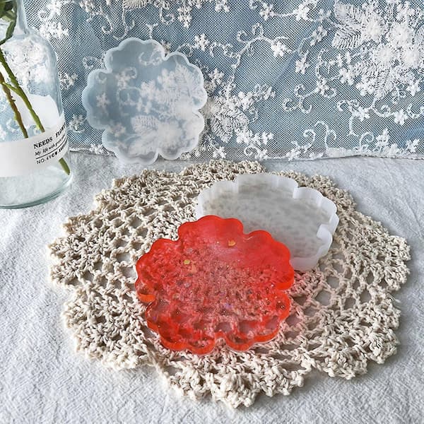 Kasse med blomsterbrikkeform silikone epoxy resin brikkeform egnet til DIY støbning