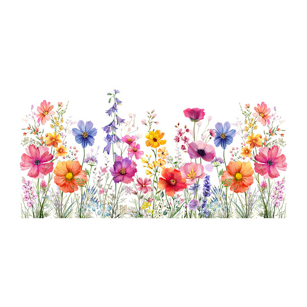 Färgglada blommiga väggdekaler, heminredning, avtagbar