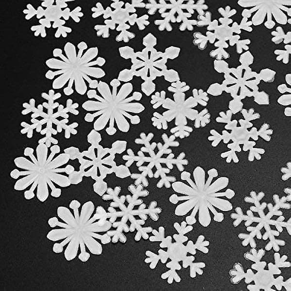 100 st Lysande Jul Snöflingor 3D Väggdekaler Fluorescerande Väggdekaler Sovrum Barnrum Dekaler
