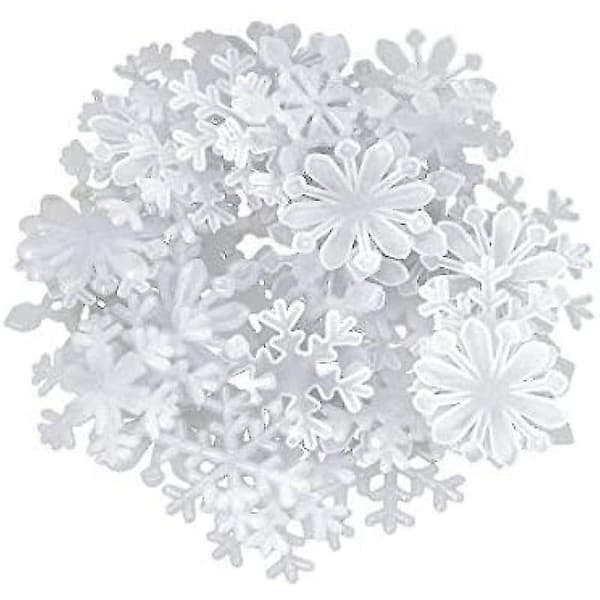 100 st Lysande Jul Snöflingor 3D Väggdekaler Fluorescerande Väggdekaler Sovrum Barnrum Dekaler