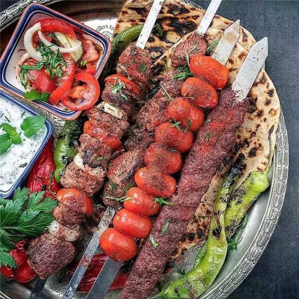 2x 11 tum lång pressform, manuell form, turkisk shashlik, för grillpicknick, tjock plast BPA-fri (vit)