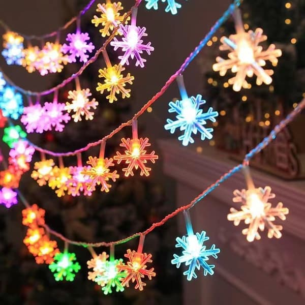3M 20-LED Snöflingeslinga – Flerfärgat Batteri för Sovrum/Gran
