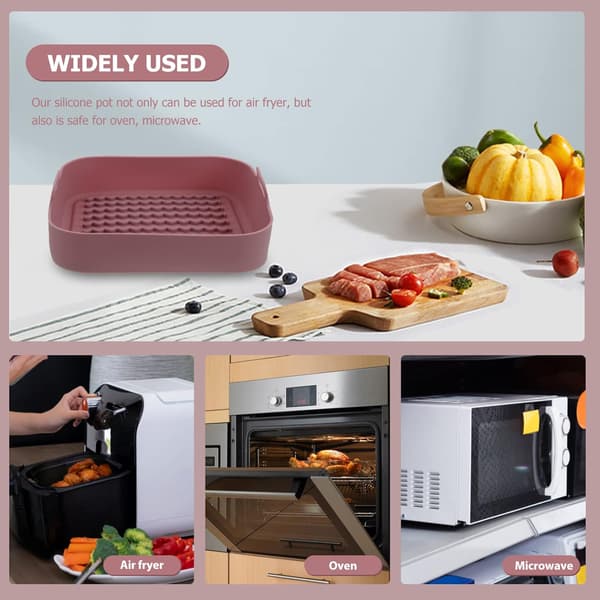 Firkantet erstatningskurv for airfryer - Rosa