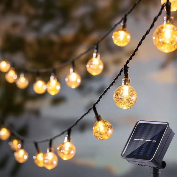 20 LED dekorative krystallkule solcellelyssnor Super Bright utendørslys med 8 lysmoduser