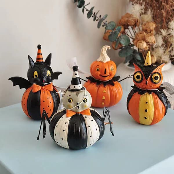 Halloween pumpadekorationer, 4 stycken
