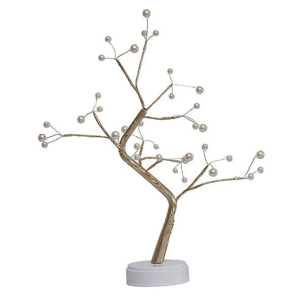 36 LED Bonsai Tre Lys, Batteri/USB, Varm Hvit, Jul