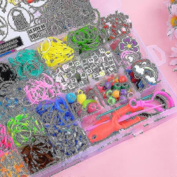 Elastik Refill Kit Armbånd Fremstillingssæt, inkluderer 1500 farverige elastikker (23 farver)
