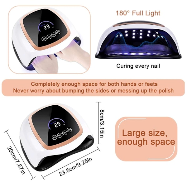 LED Smart Neglelampe med Display Touch Screen