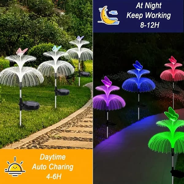 LED solcelle sommerfuglehave lys, udendørs dekoration
