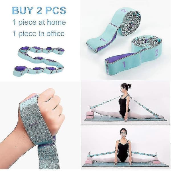 Stretchband hamstring stretcher elastiskt fitnessband med vadderad bärrem för benövningar
