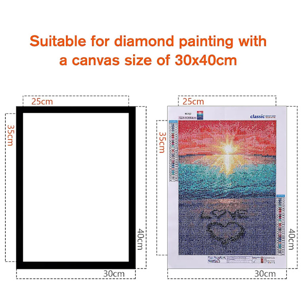 2 kpl timanttikuvakuvakehystä 30 x 40 cm, timanttikuvakuvakehystarvikkeet, magneettinen timanttitaidekehys, itseliimautuva