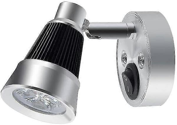 2-pack 3W 12V RV Läslampa – 90° Tilt Switch Väggspot Varmvit