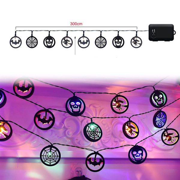 Halloween LED-valot, 3m20 valoa